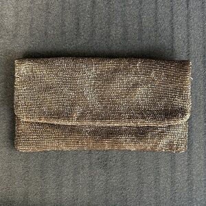 Beaded Metallic Gold Evening Clutch